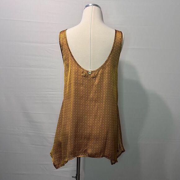 OndadeMar Women's Geo Print Button Decor Flare Tank Size Large Retro - Picture 7 of 7